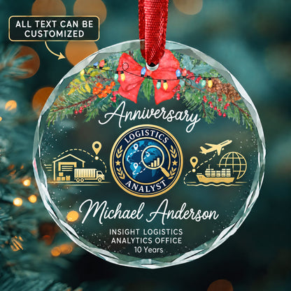 Logistics Analysts Personalized Glass Ornament | 5To9Vibe
