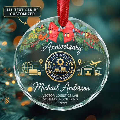 Logistics Engineers Personalized Glass Ornament | 5To9Vibe