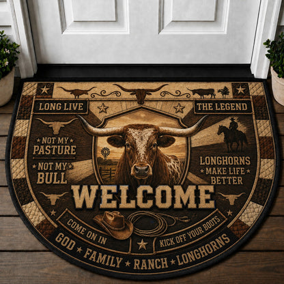 Western Horse Lover Quilted Print Premium Welcome Mat – Personalized Doormat