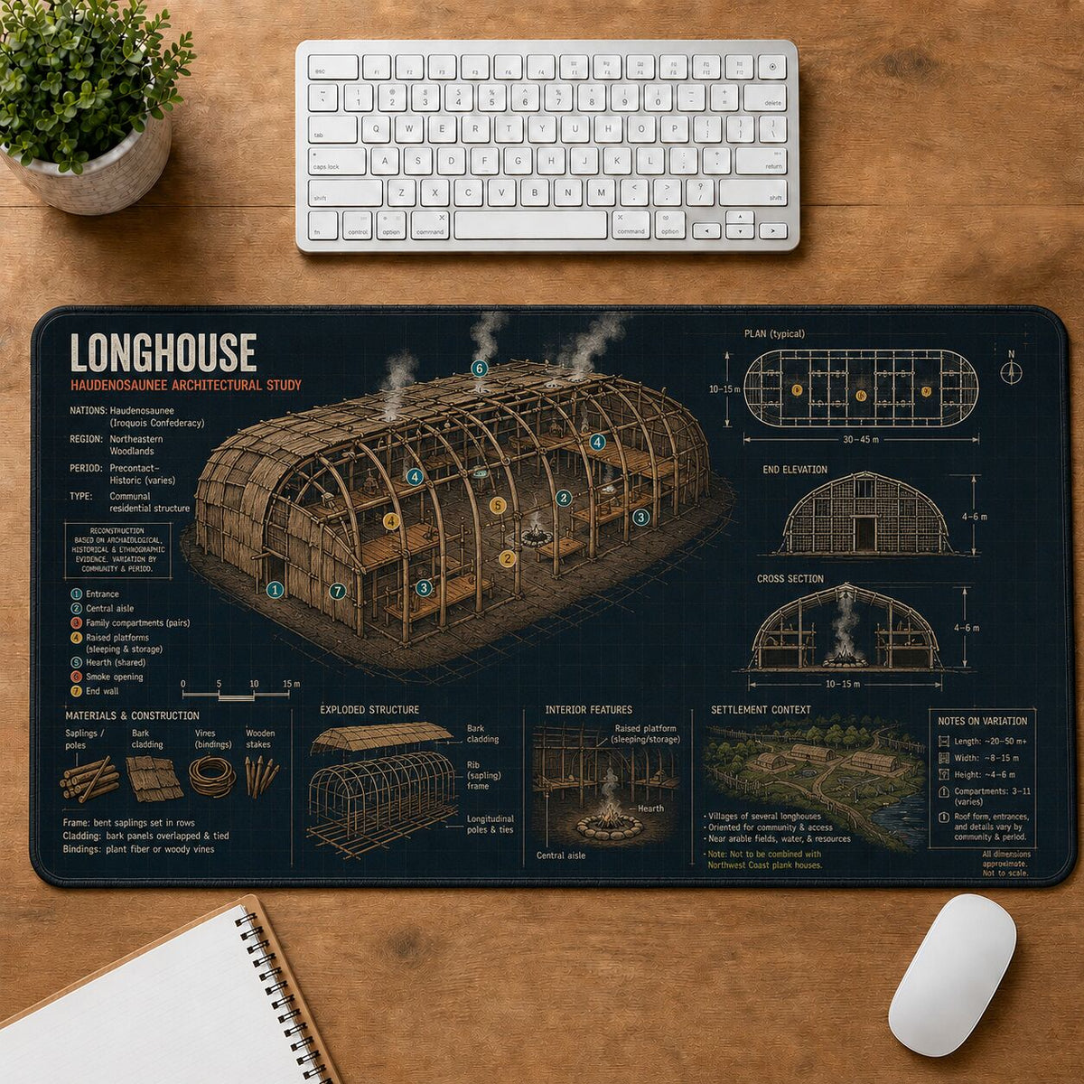 Longhouse Cultural Heritage Visual Guide Desk Mat | 5To9Vibe