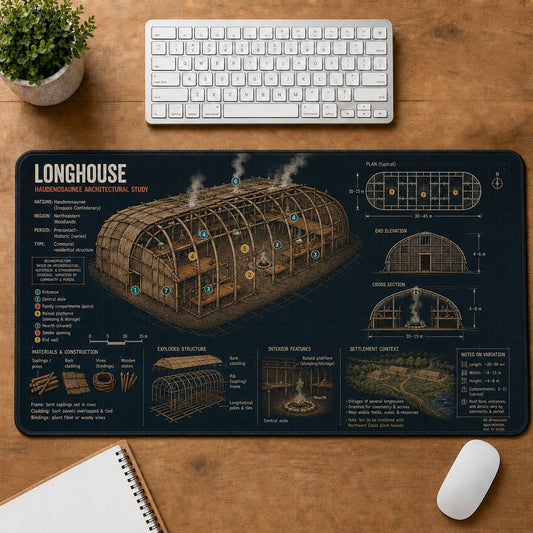 Longhouse Cultural Heritage Visual Guide Desk Mat | 5To9Vibe