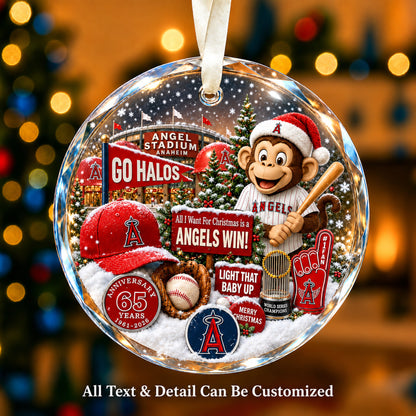 Baseball team Style 14 Glass Ornament mockup | 5To9Vibe