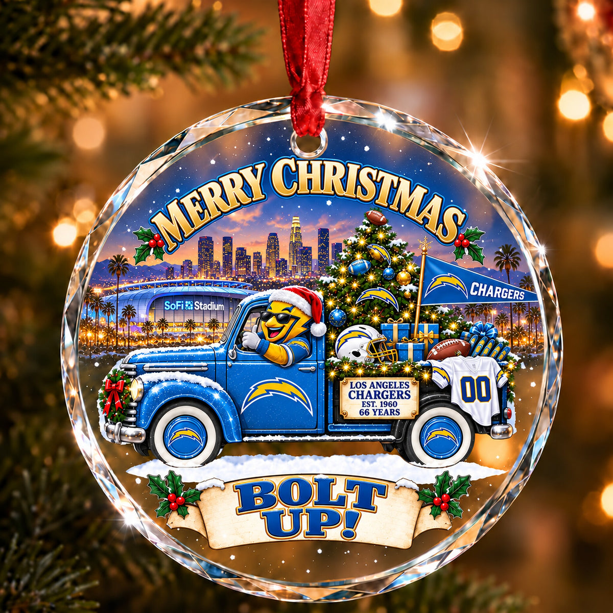 Football team Style 18 Glass Ornament mockup | 5To9Vibe