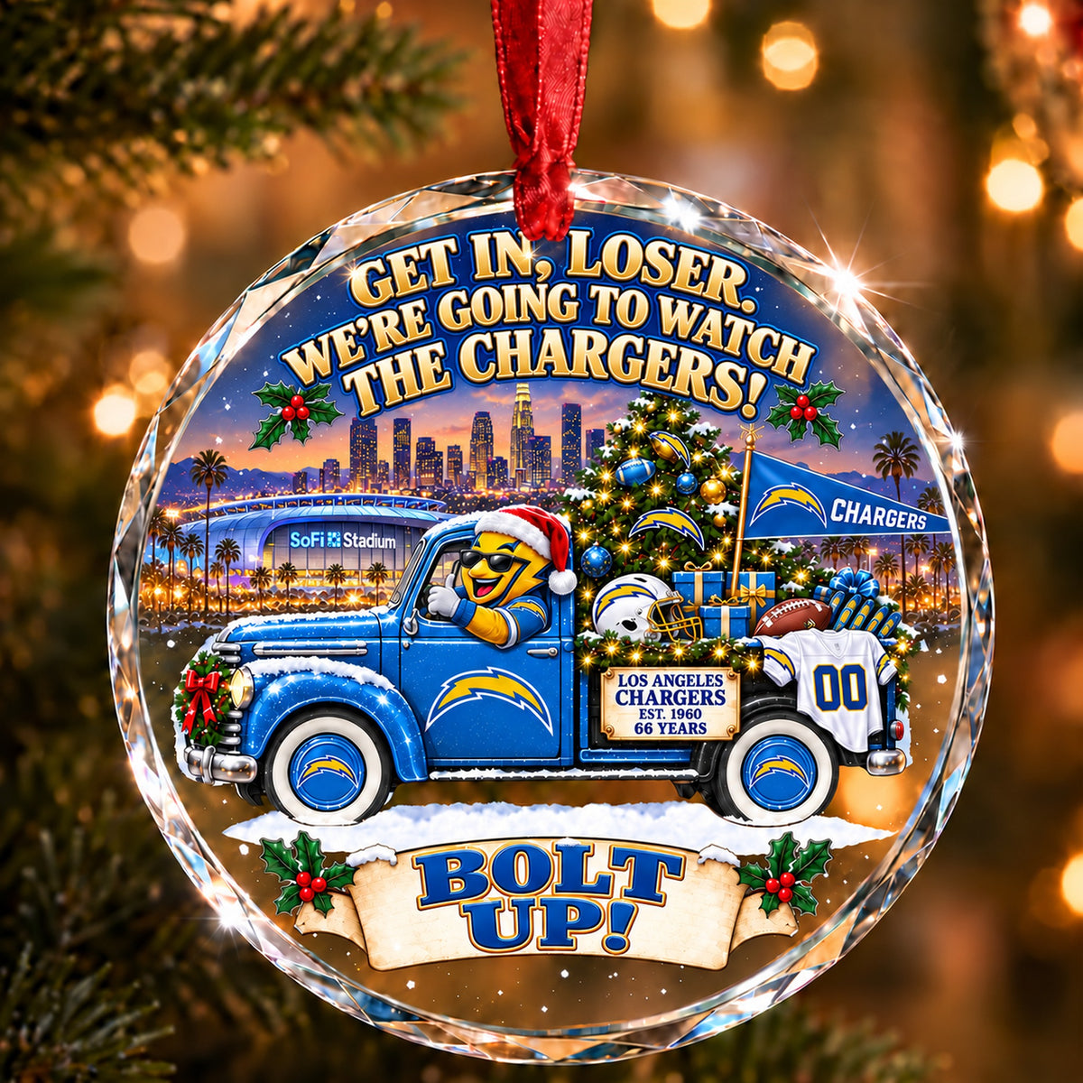 Football team Style 18 Glass Ornament mockup | 5To9Vibe
