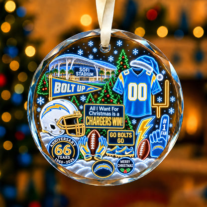 All Football Teams Christmas Neon Stadium Snow Glass Ornament With Gift Box - 5to9vibe