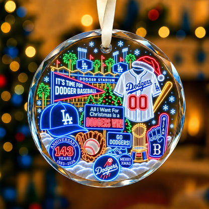 Adorno de vidrio de béisbol, 3 unidades con caja de regalo, equipo de béisbol de Navidad - Adorno de vidrio