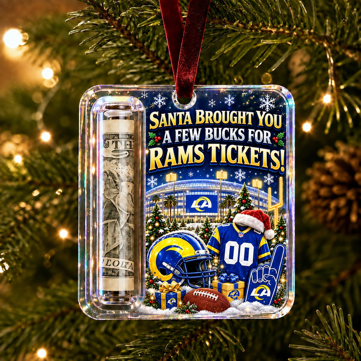 All Football Teams Christmas Money Holder Glass Ornament - 5to9vibe