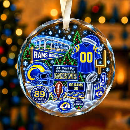 All Football Teams Christmas Neon Stadium Snow Glass Ornament With Gift Box - 5to9vibe