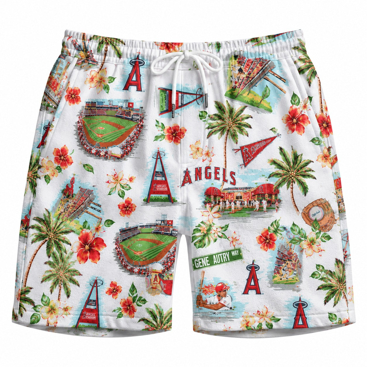 CC Baseball Teams Scenic Pattern Button-Up Unisex Hawaiian Shirt For Men and Women