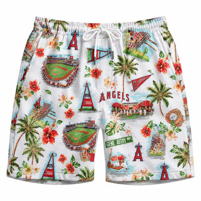 CC Baseball Teams Scenic Pattern Button-Up Unisex Hawaiian Shirt For Men and Women
