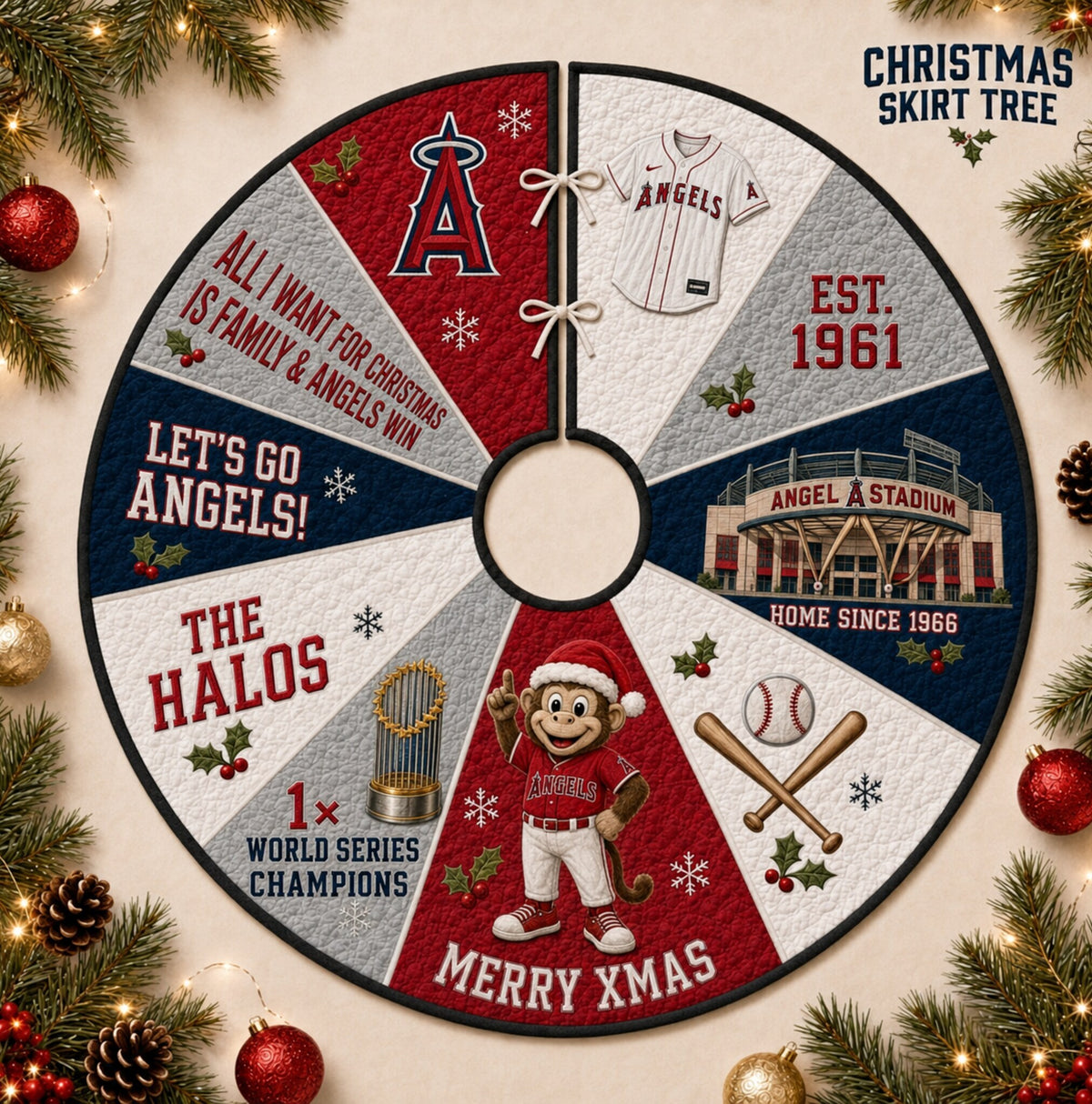 All Baseball Teams Christmas Skirt Tree for Baseball Fans - 5To9Vibe