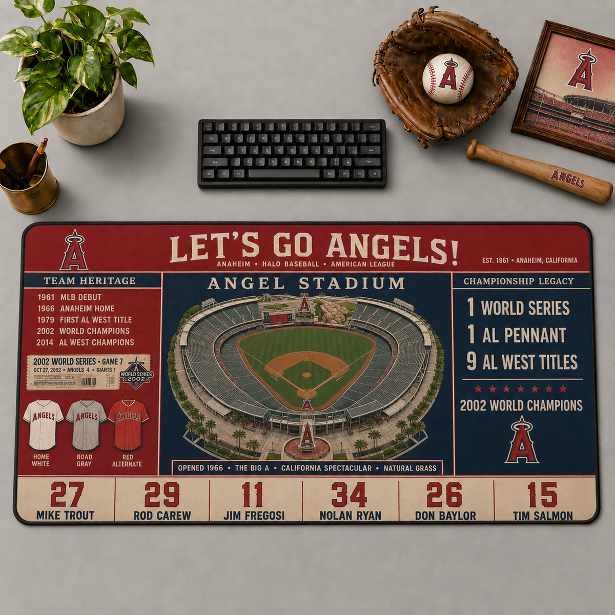 All Baseball Teams Vintage Stadium Desk Mat  Baseball Fan Desk Mat Mouse Pad Plus Size - 5to9vibe