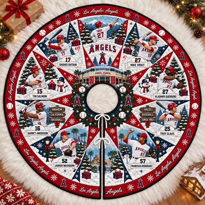 All Baseball Teams Vintage Players & Stadium Holiday Quilt Christmas Skirt Tree for Baseball Fans - 5To9Vibe