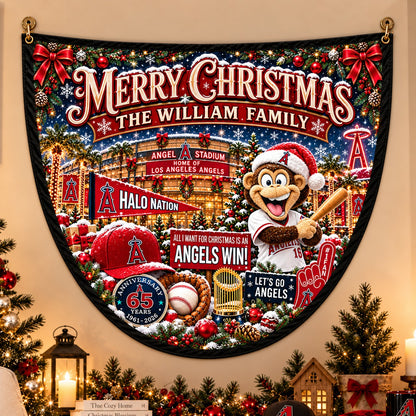 All Baseball Teams Personalized Christmas Night Bunting Flag - 5to9vibe