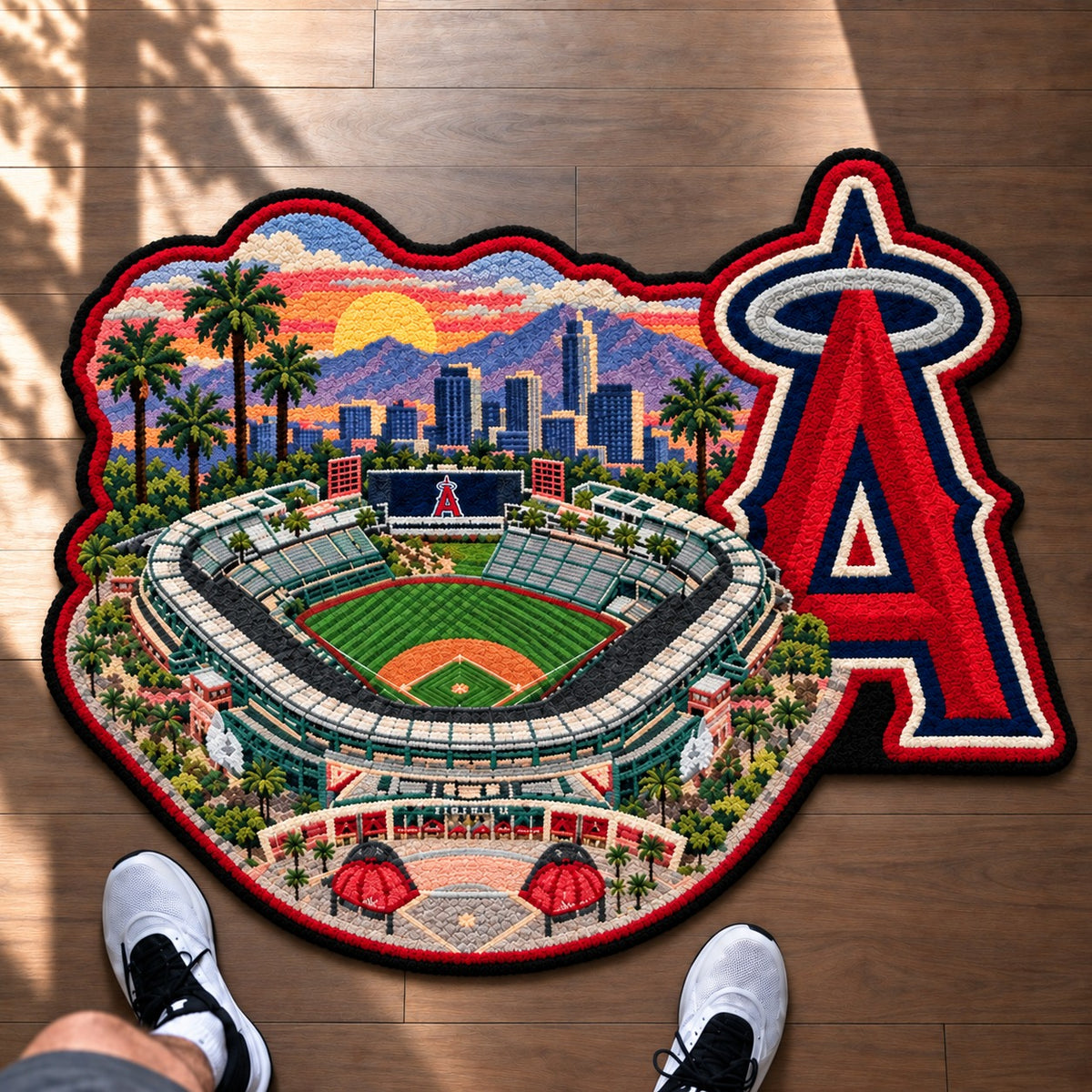 All Baseball Teams Logo Stadium Area Baseball Fan Custom Shape Rug Print Premium Welcome Mat Washable Black Border Personalized Baseball Custom Shape Rug