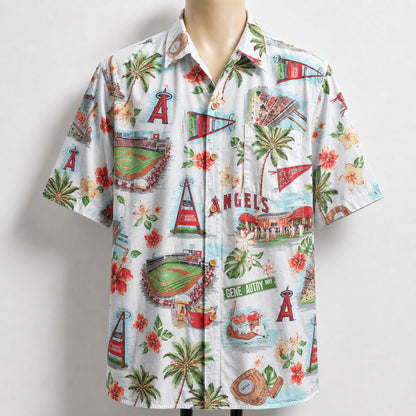 CC Baseball Teams Scenic Pattern Button-Up Unisex Hawaiian Shirt For Men and Women