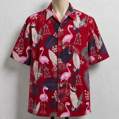 All Baseball Teams Flamingo Hawaiian Shirt | Tropical Baseball Button Up Unisex Hawaiian Shirt For Men and Women