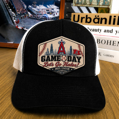 All Teams Baseball Logo Game Day Leather Patch Premium Mesh Snap Back Cap | Trucker Cap