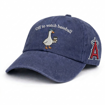 Off to watch Baseball Embroidered Logo Premium Baseball Cap