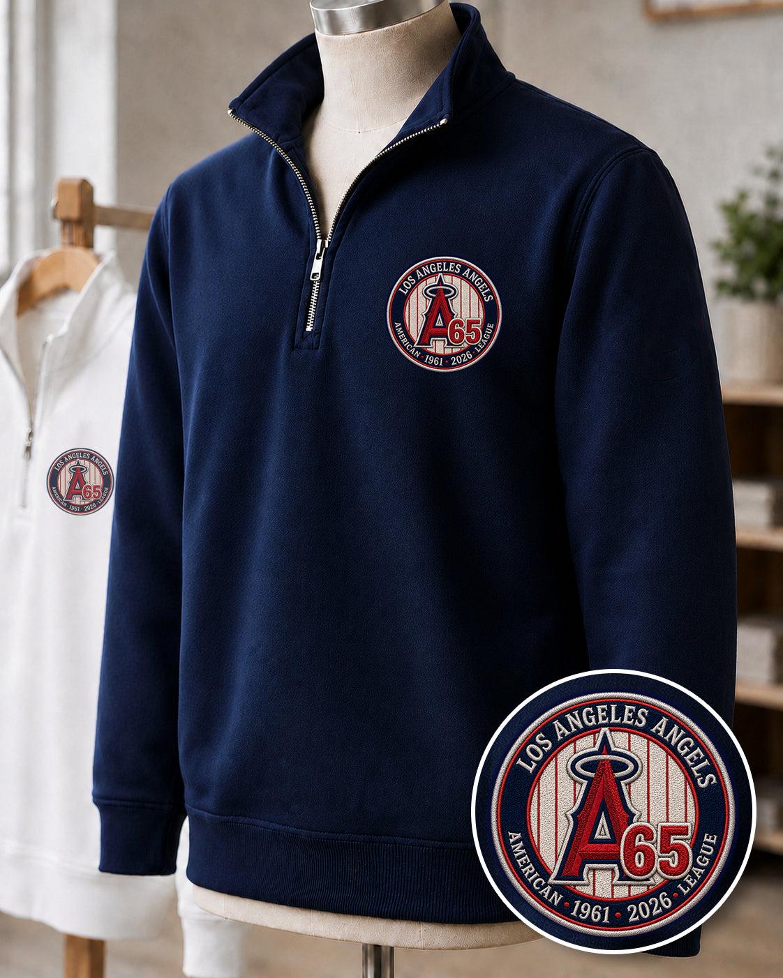 All Baseball Teams Embroidered Logo Anniversary  Premium Quarter Zip Sweatshirt, Inspired Quarter Zip Sweater, Unisex Baseball Sweatshirt