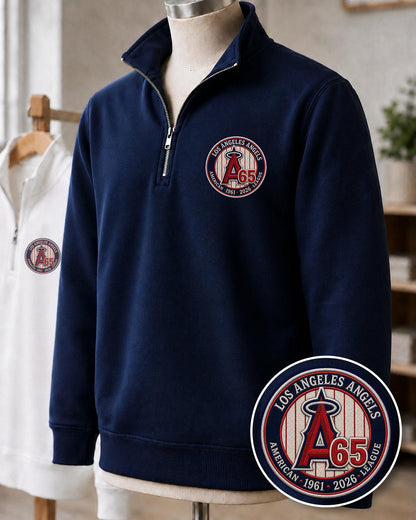 All Baseball Teams Embroidered Logo Anniversary  Premium Quarter Zip Sweatshirt, Inspired Quarter Zip Sweater, Unisex Baseball Sweatshirt