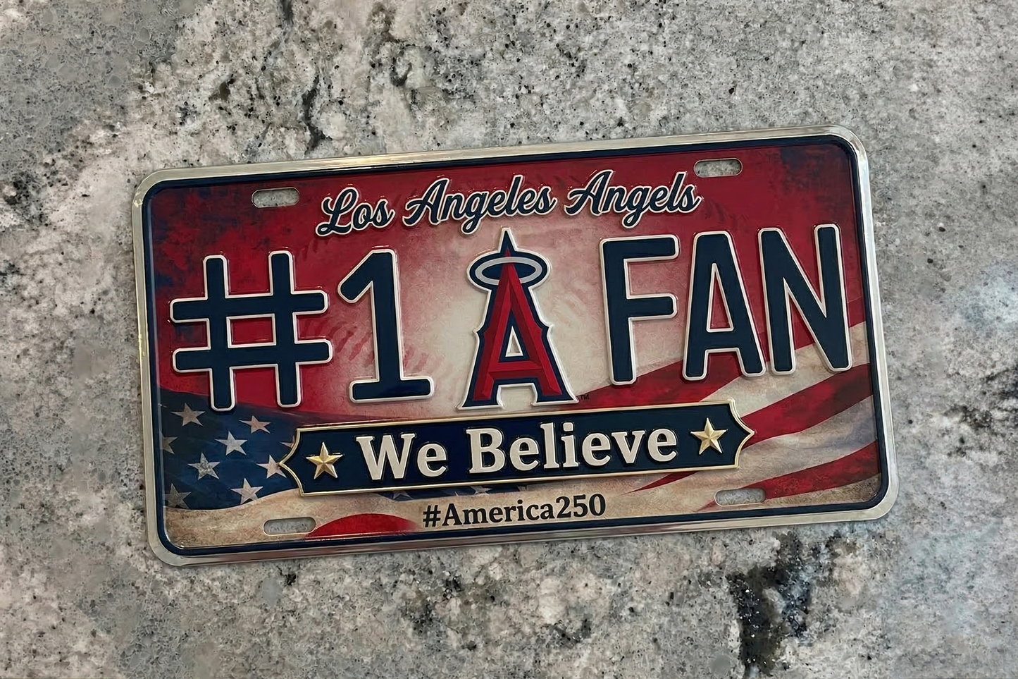 Baseball Car Plate Team Logo Fan America 250 Premium Car Plate