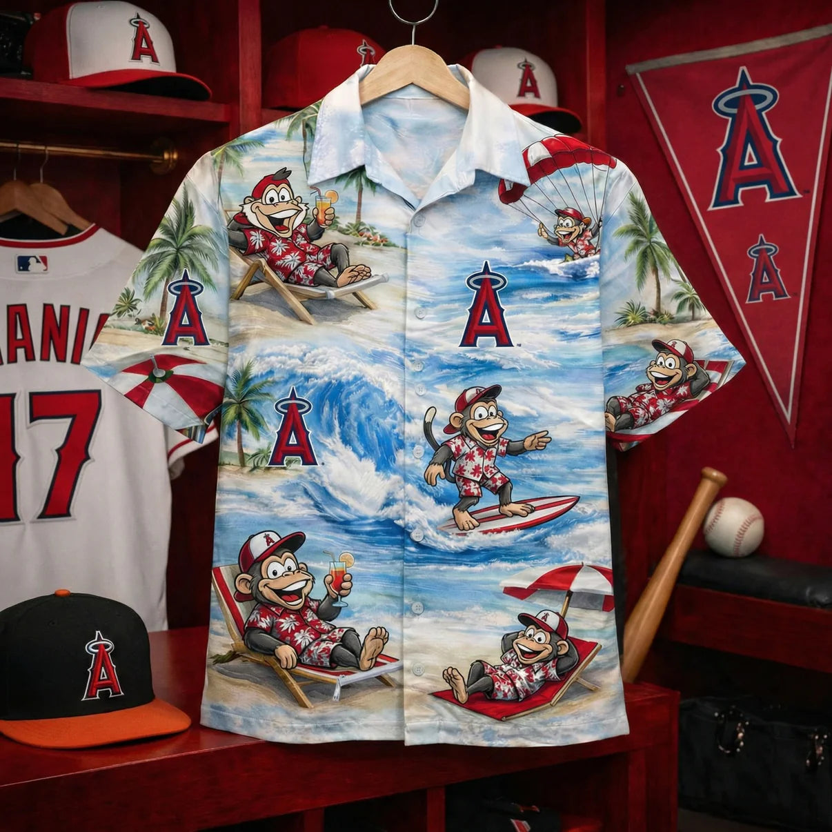 CC Baseball Mascot Beach Viber Button-Up Unisex Hawaiian Shirt For Men & Women