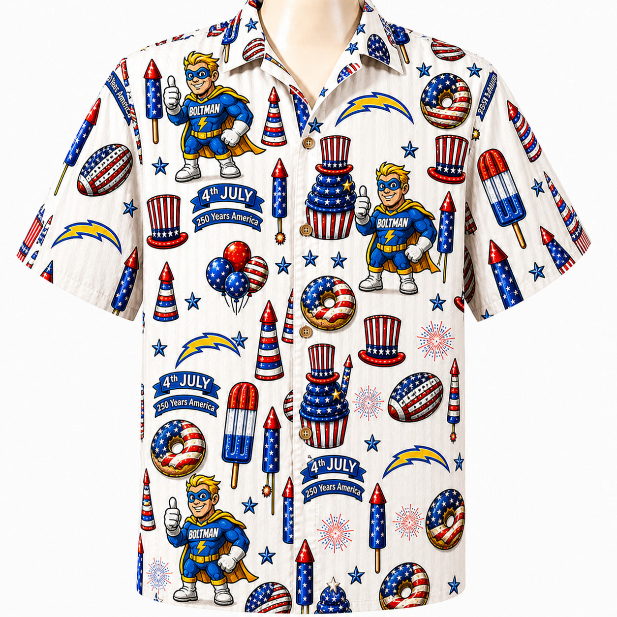 All Football Teams 4th July 250 Years Anniversary America Premium Unisex Hawaiian Shirt For Men and Women