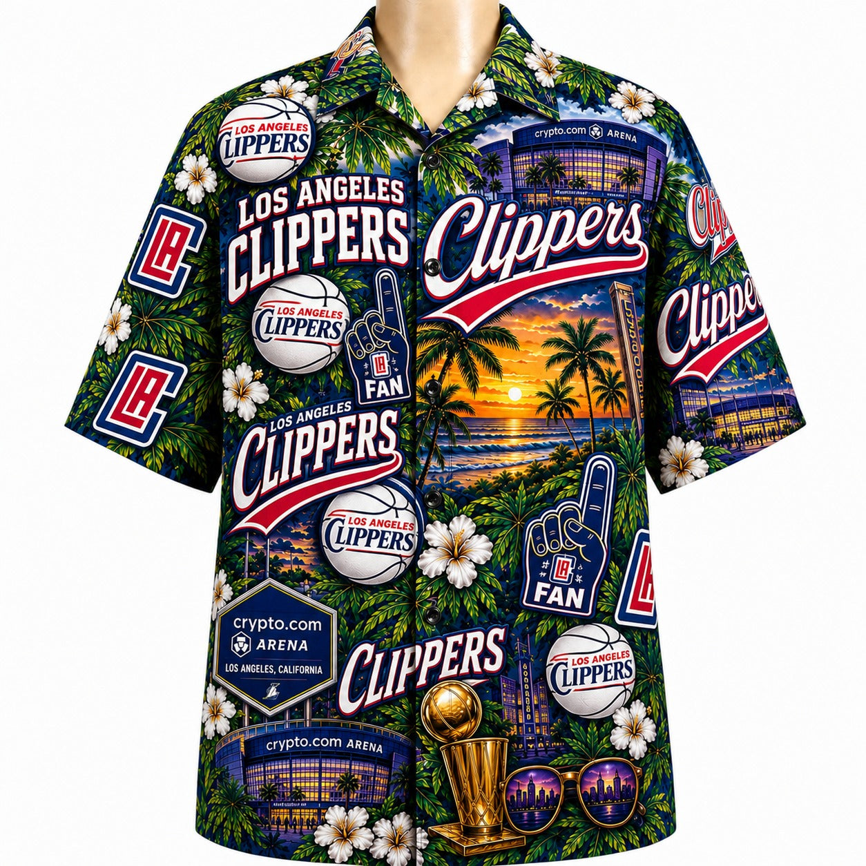 All Basketball Teams Tropical Sunset Paradise Pattern Vibe Summer Party Button-Up Unisex Hawaiian Shirt For Men and Women