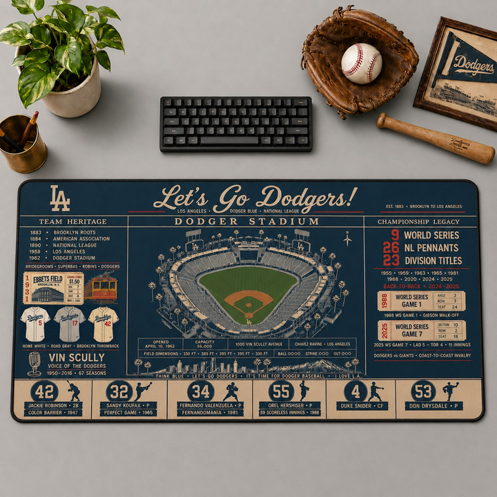 All Baseball Teams Vintage Stadium Desk Mat  Baseball Fan Desk Mat Mouse Pad Plus Size - 5to9vibe