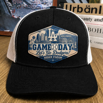 All Teams Baseball Game Day Leather Patch Premium Mesh Snap Back Cap | Trucker Cap