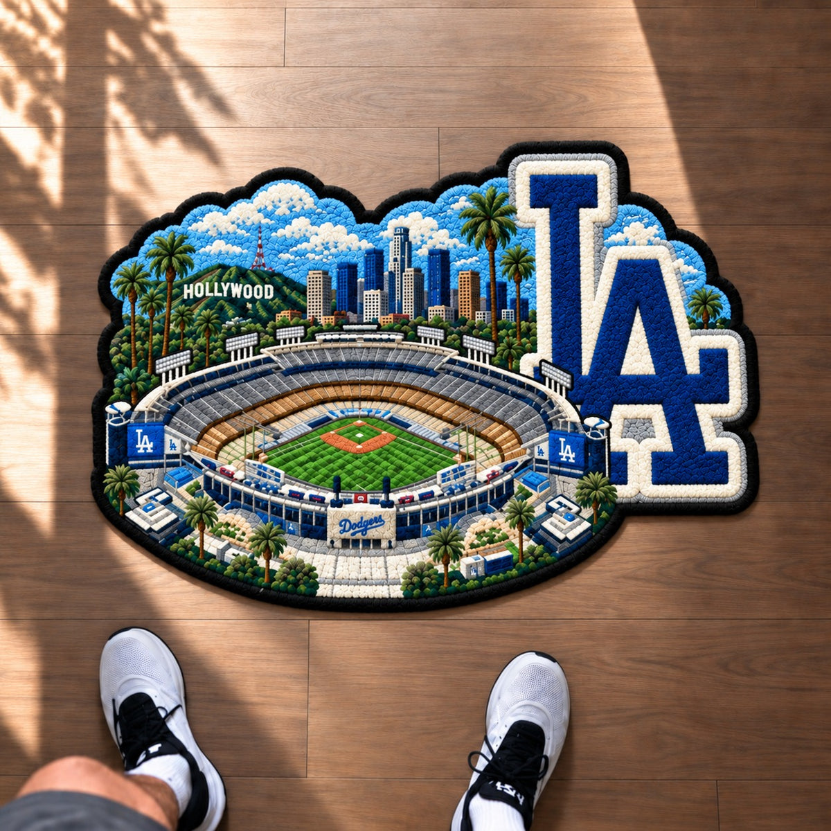 All Baseball Teams Logo Stadium Area Baseball Fan Custom Shape Rug Print Premium Welcome Mat Washable Black Border Personalized Baseball Custom Shape Rug