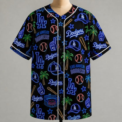 All Baseball Jersey Teams Neon Pattern Vibe Summer Party Baseball Jersey For Men and Women