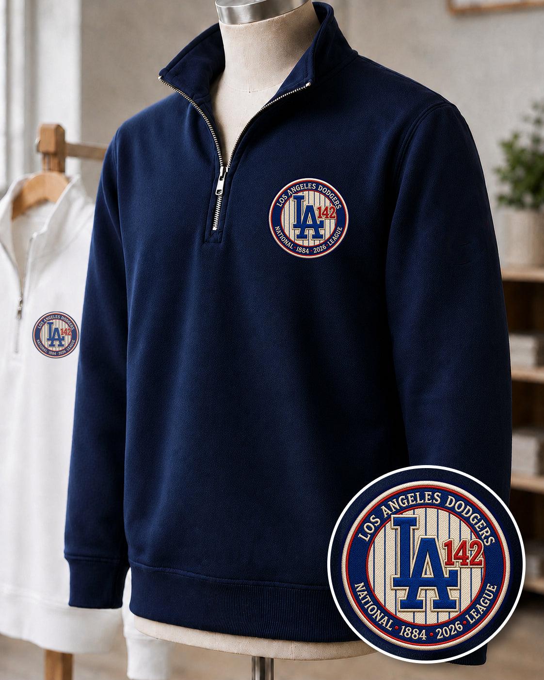 All Baseball Teams Embroidered Logo Anniversary  Premium Quarter Zip Sweatshirt, Inspired Quarter Zip Sweater, Unisex Baseball Sweatshirt