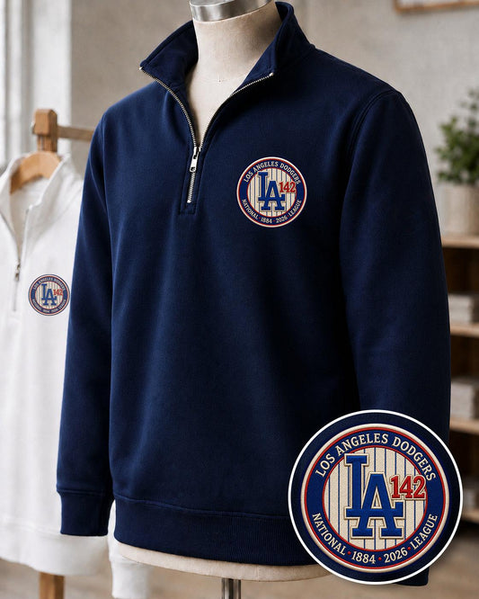 All Baseball Teams Embroidered Logo Anniversary Premium Quarter Zip Sweatshirt, Inspired Quarter Zip Sweater, Unisex Baseball Sweatshirt-Sweatshirts-5TO9VIBE