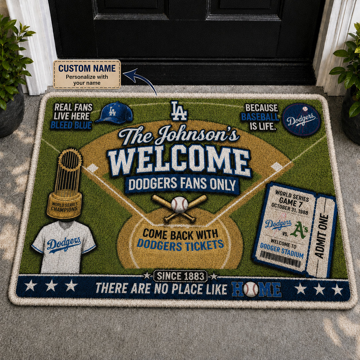 Alfombra personalizada de bienvenida premium de equipo de la MLB – Felpudo de béisbol personalizado