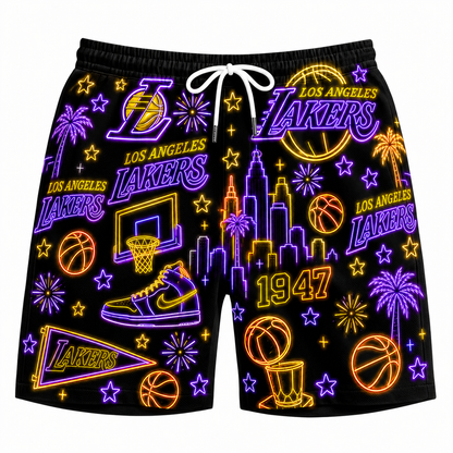All Basketball Teams Neon Pattern Vibe Summer Party Button-Up Unisex Hawaiian Shirt For Men and Women