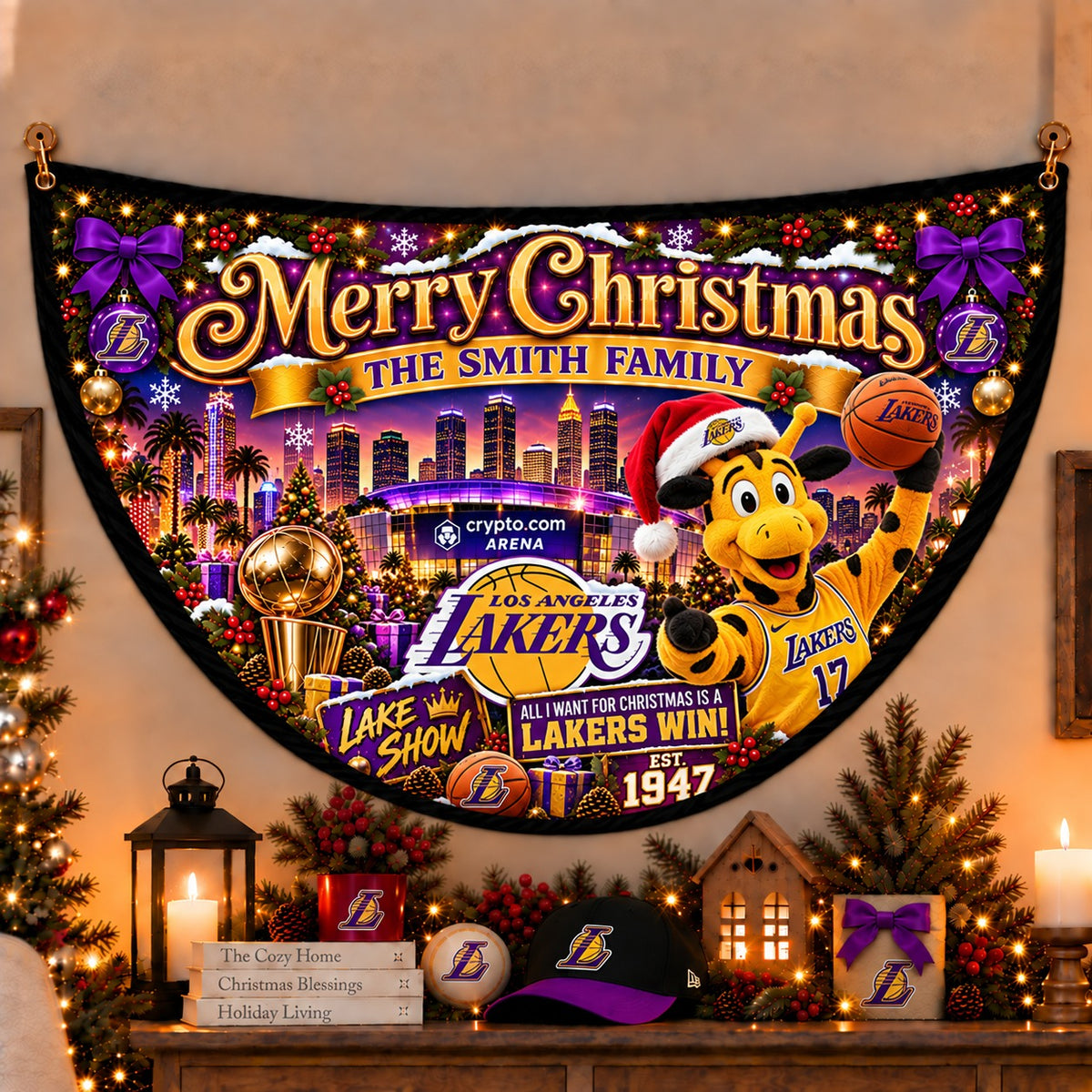 All Basketball Teams Personalized Christmas Night Bunting Flag - 5to9vibe