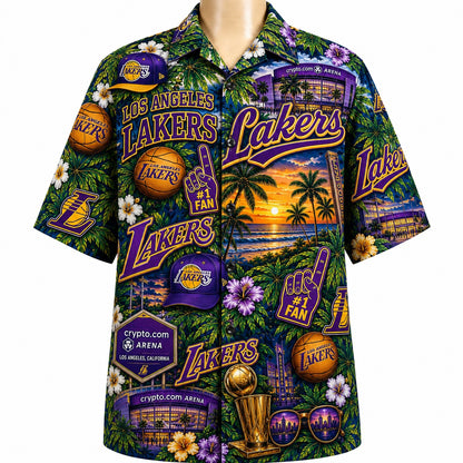 All Basketball Teams Tropical Sunset Paradise Pattern Vibe Summer Party Button-Up Unisex Hawaiian Shirt For Men and Women