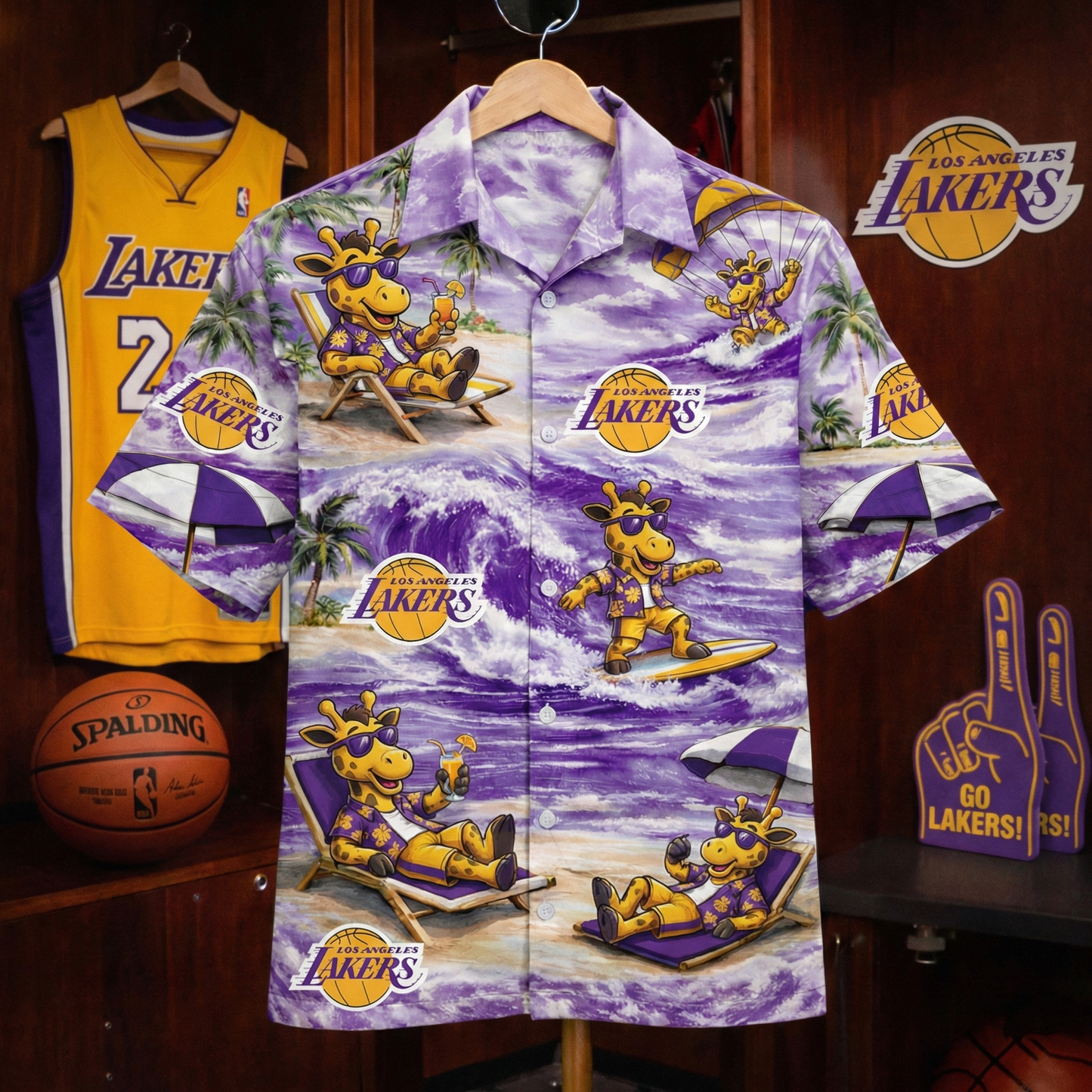 LAL Basketball Mascot Beach Viber Unisex Hawaiian Shirt For Men & Women