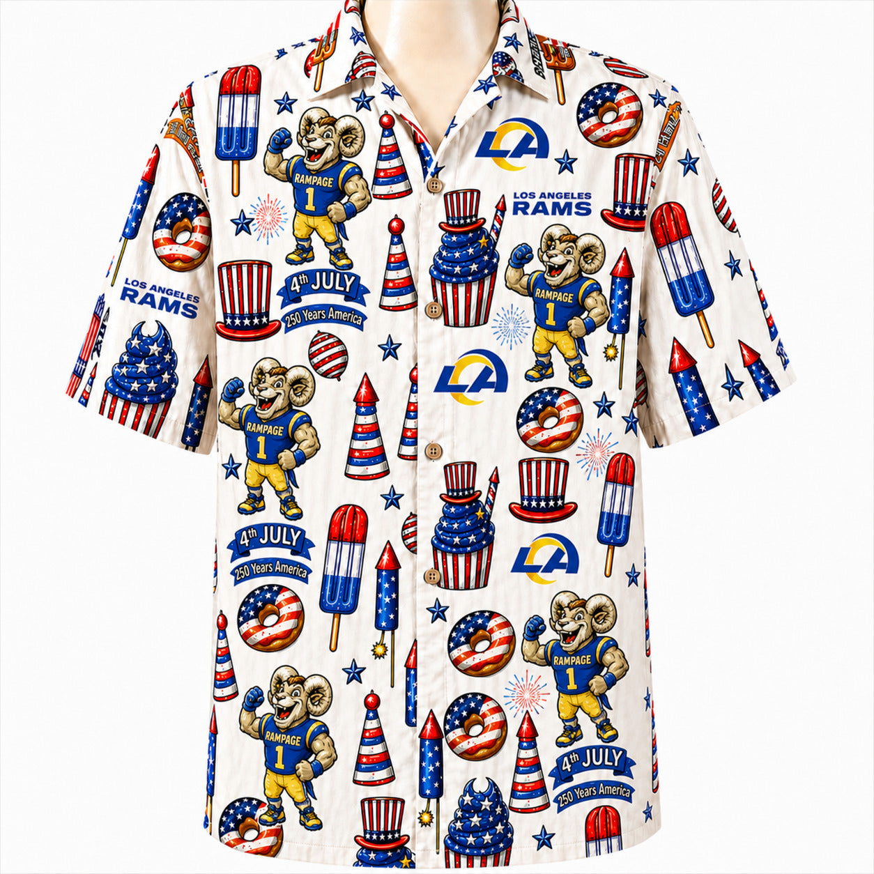 All Football Teams 4th July 250 Years Anniversary America Premium Unisex Hawaiian Shirt For Men and Women
