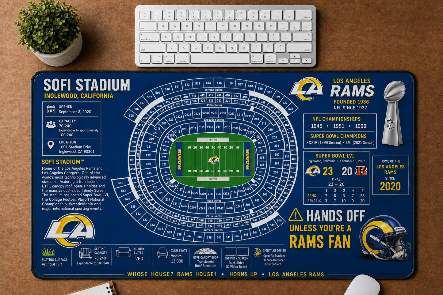All Football Stadium Schematic Desk Mat Mouse Pad Plus Size - 5to9vibe