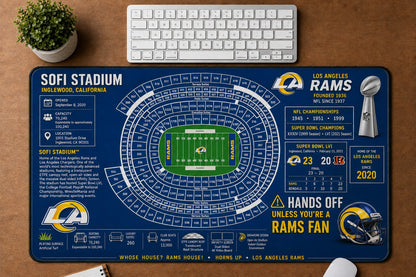 All Football Stadium Schematic Desk Mat Mouse Pad Plus Size - 5to9vibe