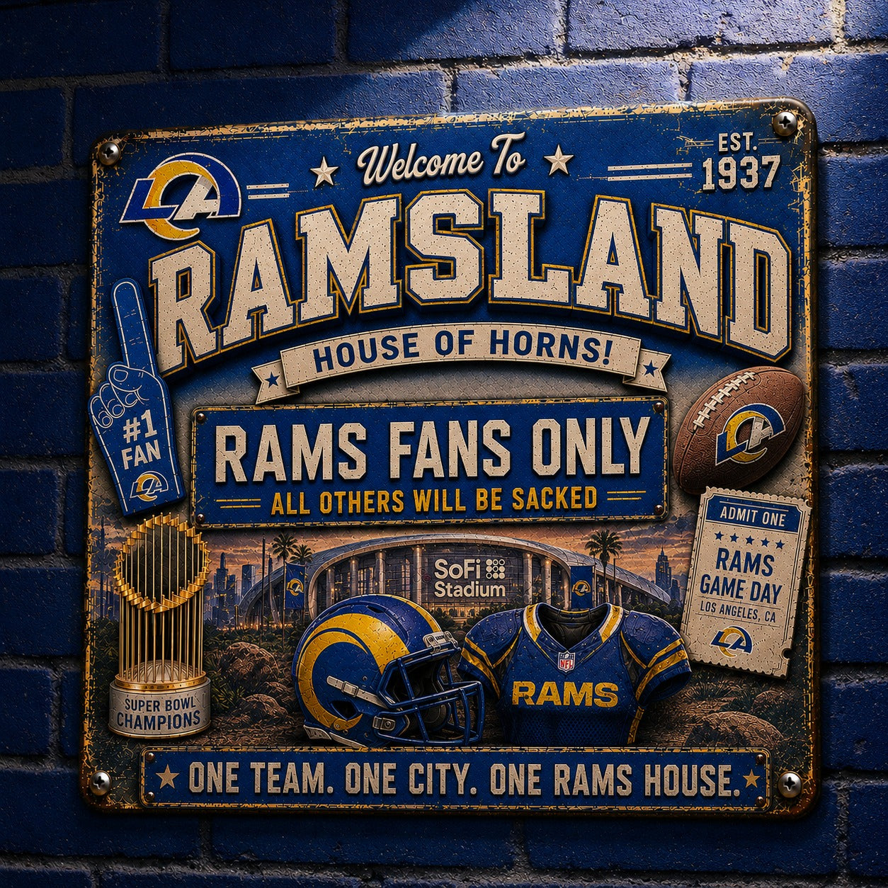 All Football Fans Teams Rustic Only Vintage Metal Sign - 5to9vibe