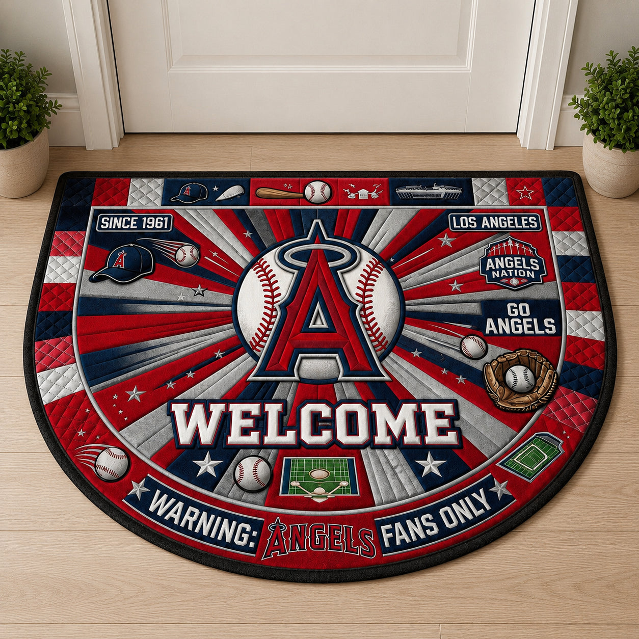 Alfombra personalizada de bienvenida premium de equipo de la MLB – Felpudo de béisbol personalizado
