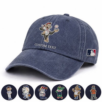 Mascots Baseball Cap All Teams Embroidered Logo Premium Wash Cap