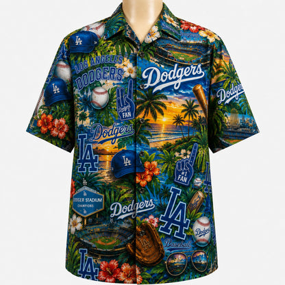 All Baseball Teams Tropical Sunset Paradise Pattern Vibe Summer Party Button-Up Unisex Hawaiian Shirt For Men and Women-Hawaiian Shirt-5TO9VIBE