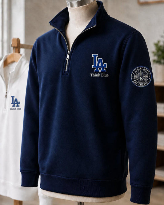 All Baseball Teams Embroidered Logo and City Premium Quarter Zip Sweatshirt, Inspired Quarter Zip Sweater, Unisex Baseball Sweatshirt-Sweatshirts-5TO9VIBE