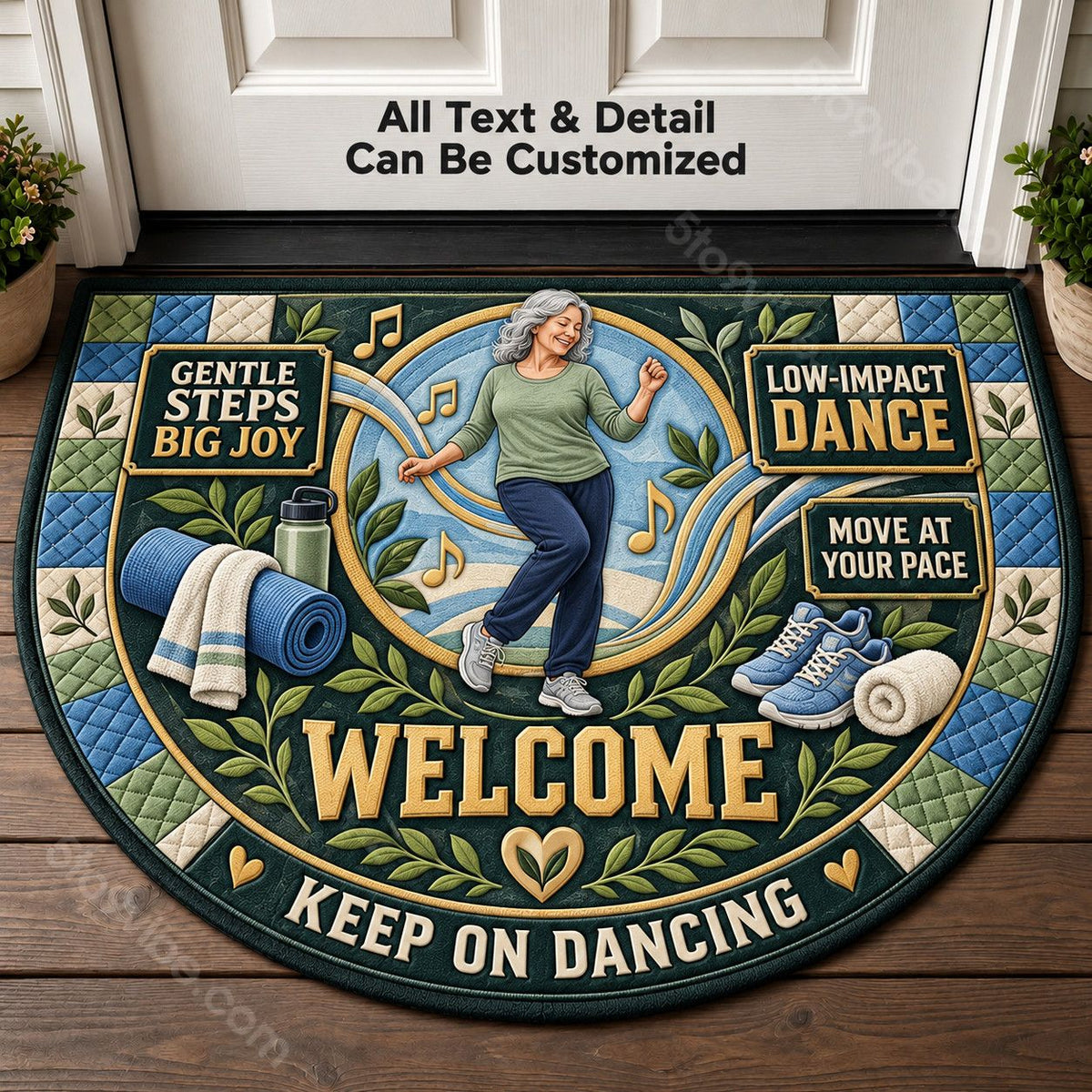 Low Impact Dance Personalized Half Round Mat | 5To9Vibe