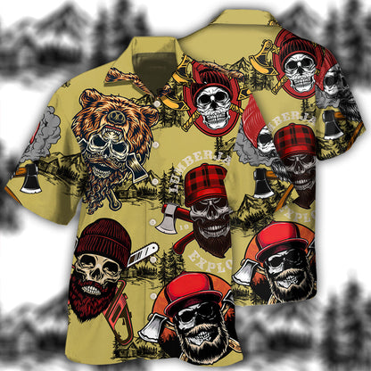 Lumberjack Skull Cool Style - Hawaiian Shirt 